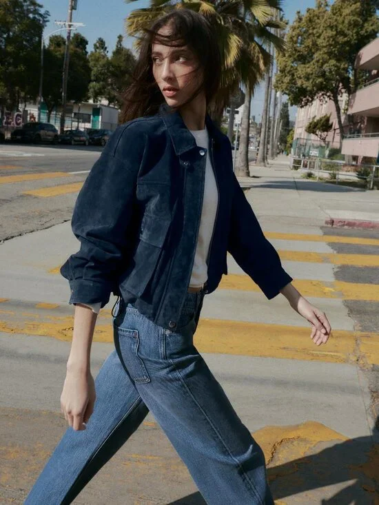 ZARA 100% LEATHER BOMBER JACKET - Picture 2 of 11